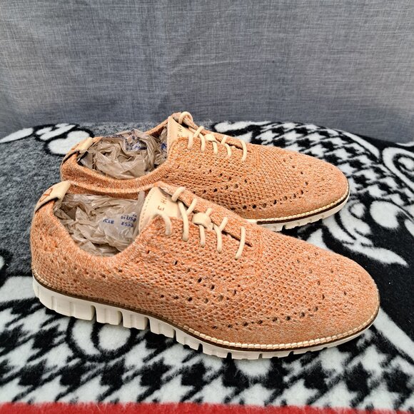 Mens 7 M Cole Haan ØriginalGrand Remastered Stitchlite Wingtip Oxford Shoes Tan - Picture 2 of 11